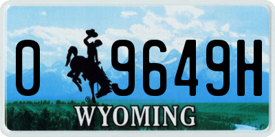 WY license plate 09649H