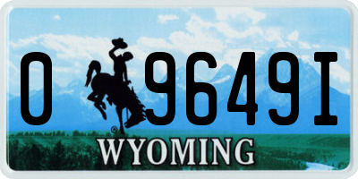 WY license plate 09649I