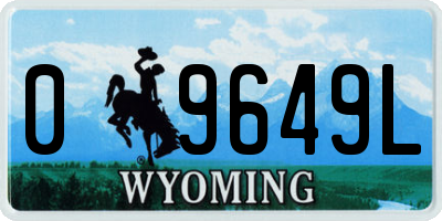 WY license plate 09649L