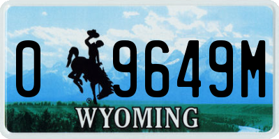 WY license plate 09649M