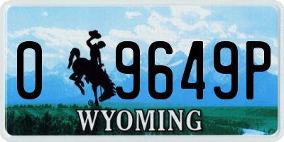 WY license plate 09649P
