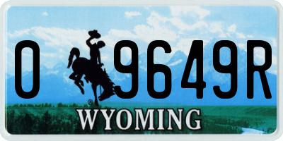 WY license plate 09649R