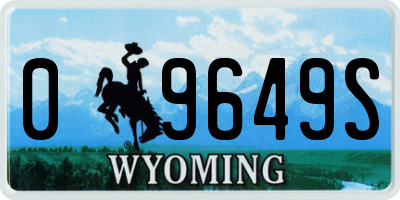 WY license plate 09649S