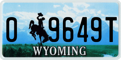 WY license plate 09649T