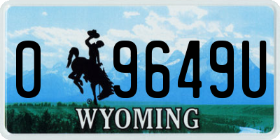 WY license plate 09649U