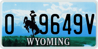 WY license plate 09649V