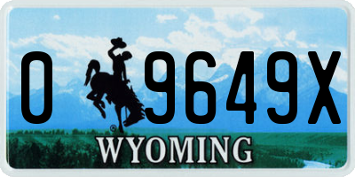 WY license plate 09649X