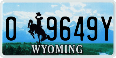 WY license plate 09649Y