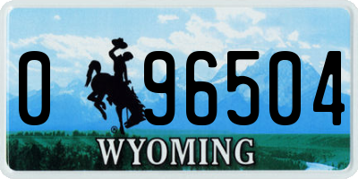 WY license plate 096504