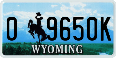 WY license plate 09650K