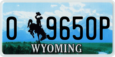 WY license plate 09650P