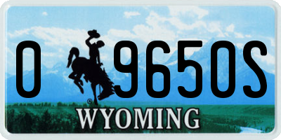 WY license plate 09650S