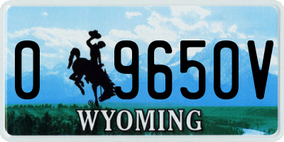WY license plate 09650V