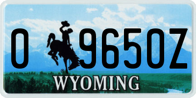 WY license plate 09650Z