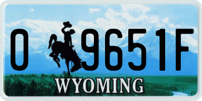 WY license plate 09651F