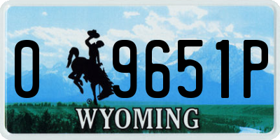 WY license plate 09651P