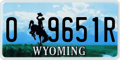 WY license plate 09651R