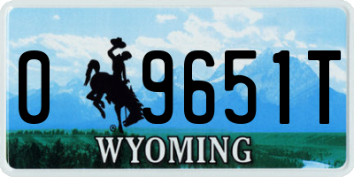 WY license plate 09651T