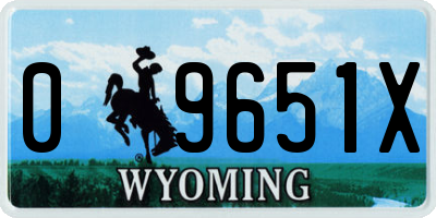 WY license plate 09651X