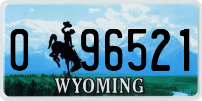 WY license plate 096521