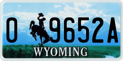 WY license plate 09652A