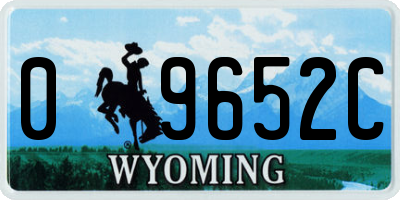 WY license plate 09652C