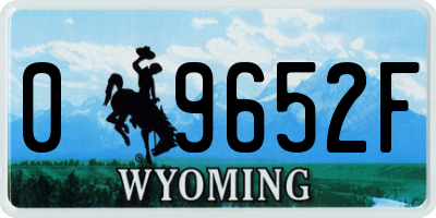 WY license plate 09652F