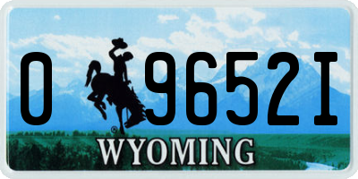 WY license plate 09652I
