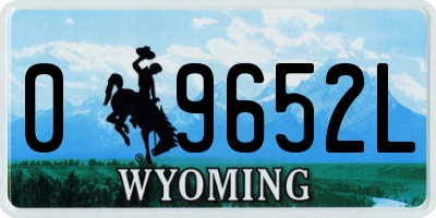 WY license plate 09652L