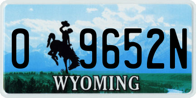 WY license plate 09652N