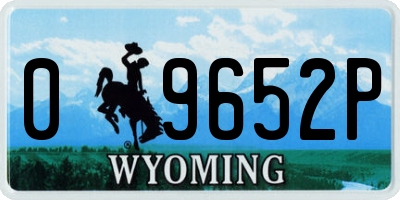 WY license plate 09652P