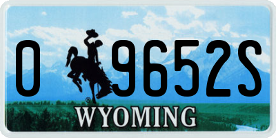 WY license plate 09652S