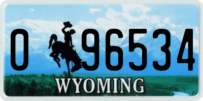 WY license plate 096534