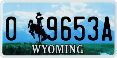 WY license plate 09653A