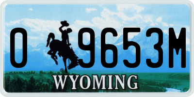 WY license plate 09653M