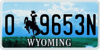 WY license plate 09653N