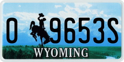 WY license plate 09653S