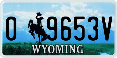 WY license plate 09653V