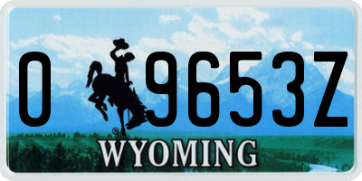 WY license plate 09653Z