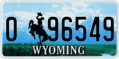 WY license plate 096549