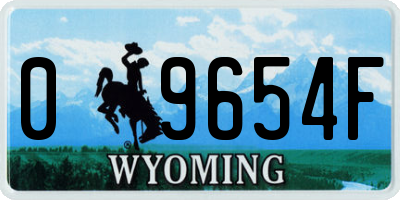 WY license plate 09654F