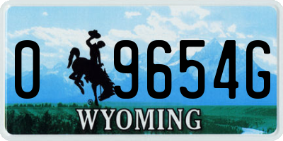 WY license plate 09654G