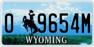 WY license plate 09654M