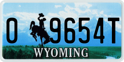 WY license plate 09654T