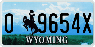WY license plate 09654X
