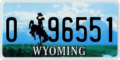 WY license plate 096551