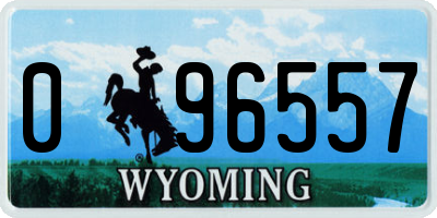 WY license plate 096557