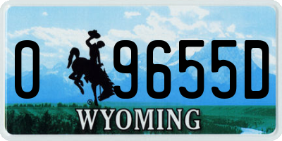 WY license plate 09655D