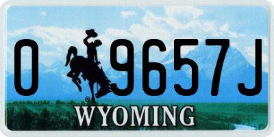 WY license plate 09657J