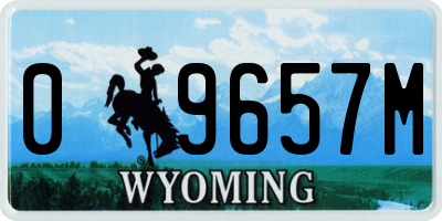 WY license plate 09657M